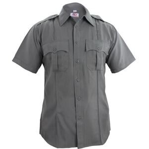 First Class 100% Polyester Short Sleeve Uniform Shirt Gray Size L
